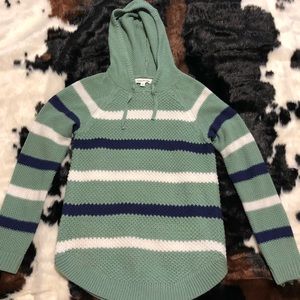 Striped Sweater Pullover with Hood